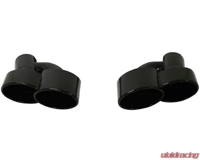 Cargraphic Black Thermopaint Quad Oval Exhaust Tips Porsche Cayenne 958 Diesel 11-14 - CARP58EROTP