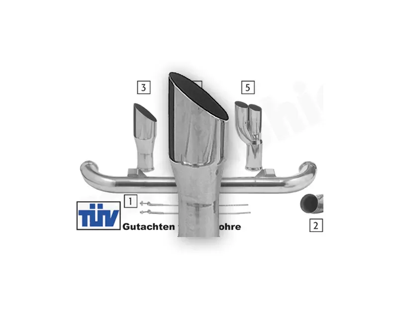 Cargraphic Tailpipe Polished 102mm Round Porsche 964 89-94 - CARP64ER