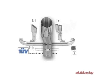 Cargraphic Tailpipe Polished 89mm Round Porsche 964 89-94 - CARP64ER35R