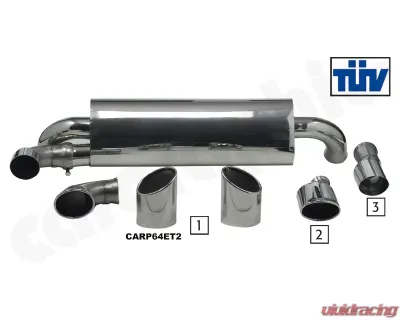 Cargraphic Silencer Turbo S Look Tailpipes Following The Rear Valance Porsche 964 89-94 - CARP64ET2