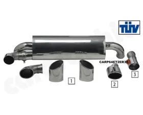 Cargraphic Silencer Turbo S Look with 89mm Round Tailpipes Porsche 964 89-94