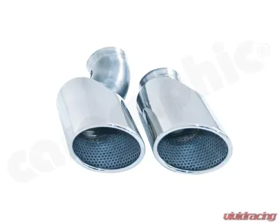 Cargraphic Tailpipe Set Double End Polished 2x100mm Round Porsche 970 Panamera 10-17 - CARP70ER40R