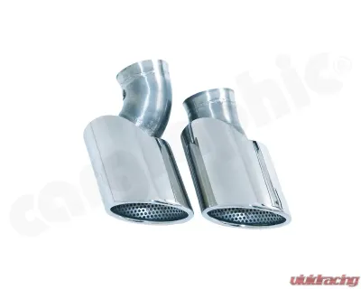 Cargraphic Tailpipe Set Double End Polished 2x100mm Round Porsche 970 Panamera 10-17 - CARP70ER40R