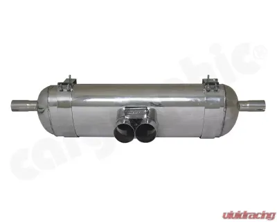 Cargraphic Silencer Tuv Sound Version with 2x76mm Round|Slash Tailpipes Porsche Boxster 00-04 - CARP86SET