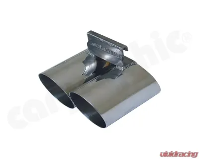 Cargraphic Silencer Tuv Sound Version with 2x76mm Round|Slash Tailpipes Porsche Boxster 00-04 - CARP86SET