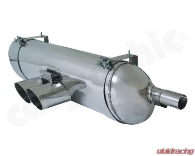 Cargraphic Silencer Tuv Sound Version with 2x89mm Round|Slash Tailpipes Porsche Boxster 00-04 - CARP86SET35