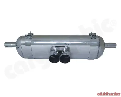 Cargraphic Silencer Tuv Sound Version with 2x89mm Round|Slash Tailpipes Porsche Boxster 00-04 - CARP86SET35