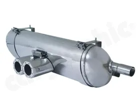 Cargraphic Silencer Super Sound Version with 2x89mm Octagon Perforated Tailpipe Porsche Boxster 00-04