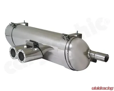 Cargraphic Silencer Super Sound Version with 2x89mm Revolver Perforated Tailpipse Porsche Boxster 00-04 - CARP86SETSREV