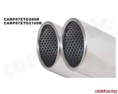 Cargraphic Silencer Set Super Sound 2x100mm Tailpipes with Perforated Insert Porsche Cayman 987 Mk1 06-11 - CARP87ETO2100R