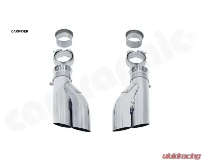 Cargraphic Tailpipe Set Double End Polished 2x63.5mm Round Porsche 993 C2|C4 95-98 - CARP93ER