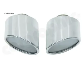 Cargraphic Tailpipe Set Polished 85 x117mm Rolled In Porsche 993 95-98