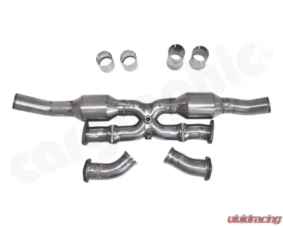 Cargraphic Catalytic Converter X-Pipe with Bischoff Flange Connection Porsche 993 93-98 - CARP93NGTKATXB