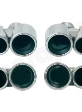 Cargraphic Tailpipe Set Double End Polished 2x89mm Inner Pipe Rolled In Porsche 996 C2|C4 98-05                                     - CARP96TEROE - Image 4