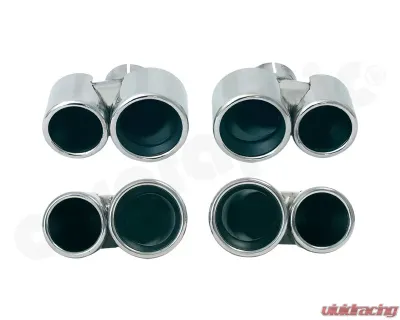 Cargraphic Tailpipe Set Double End Polished 2x89mm Inner Pipe Rolled In Porsche 996 C2|C4 98-05 - CARP96TEROE