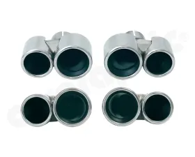 Cargraphic Tailpipe Set Double End Black Enamelled 2x89mm Inner Pipe Rolled In Porsche 996 C2|C4 98-05