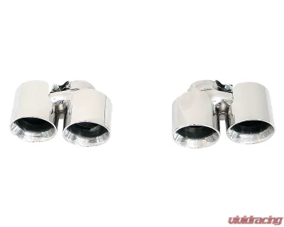 Cargraphic 89mm Polished Modena Style Exhaust Tips Porsche 997.2 Turbo 3.8L 10-12 - CARP97ERM