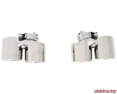 Cargraphic 89mm Polsished Quad Round Exhaust Tips Porsche 997.2 Turbo 10-12 - CARP97TDFIER