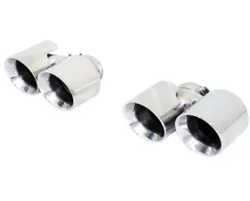 Cargraphic 89mm Polished Quad Round Exhaust Tips Porsche 997.1 Turbo 07-09