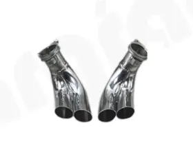 Cargraphic Polished 2 x 63.5mm Rolled Round Double Ended Tailpipe Set Porsche 996 Carrera 3.4L 98-05