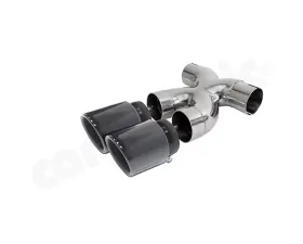 Cargraphic 2x89mm Black Enameled Double End Tailpipe X Version Porsche 987 Cayman 2006-2013