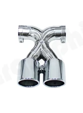 Cargraphic Tailpipe Double End Polished 2x89mm Rolled|Slash Cut|with Perforated Insert Porsche Boxster 97-16                                     - PERP87ER35RX - Image 2