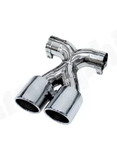 Cargraphic Tailpipe Double End Polished 2x89mm Rolled|Slash Cut|with Perforated Insert Porsche Boxster 97-16                                     - PERP87ER35RX - Image 3