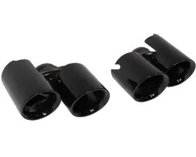 Cargraphic 2x89mm Modena Style Round Black Enamel Quad Perforated Insert Exhaust Tips Perforated Insert Porsche 991 3.4L 14-16