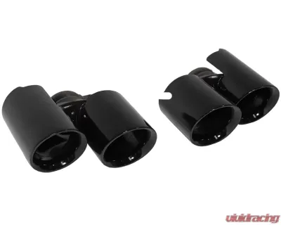 Cargraphic 2x89mm Modena Style Round Black Thermopaint Quad Exhaust Tips Porsche 991 3.4L 14-16 - PERP9134ERMTP