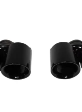 Cargraphic 2x89mm Modena Style Round Black Thermopaint Quad Exhaust Tips Porsche 991 3.4L 14-16                                     - PERP9134ERMTP - Image 2