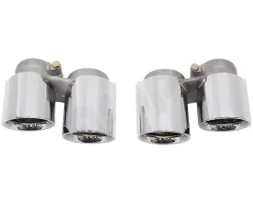 Cargraphic 2x89 Modena Style Round Quad Black Thermopaint Exhaust Tips Porsche 991 Turbo | S 3.8L