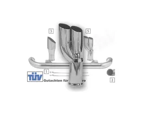 Cargraphic Tailpipe Double End Polished Porsche 964 89-94