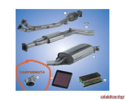 Cargraphic Tailpipe Polished Porsche 968 92-95 - CARP68NGT4