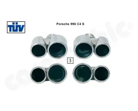 Cargraphic Tailpipe Set Double End Polished Porsche 996 C2|C4 02-05