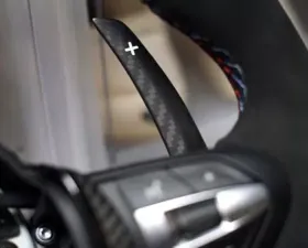 AutoTecknic Competition Dry Carbon Shift Paddles Matte Finish With White Indicators BMW M2|M3|M4|M5|M6|X5M|X6M 2015-2019
