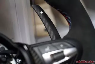 AutoTecknic Competition Dry Carbon Shift Paddles Matte Finish With White Indicators BMW M2|M3|M4|M5|M6|X5M|X6M 2015-2019 - ATK-BM-0164-DCM