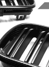 AutoTecknic Dual-Slats Carbon Fiber Front Grilles BMW F87 M2 | F22 2-Series 2014-2019                                     - ATK-BM-0172-DS-CF - Image 3