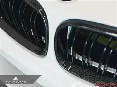 AutoTecknic Dual-Slats Carbon Fiber Front Grilles BMW F87 M2 | F22 2-Series 2014-2019 - ATK-BM-0172-DS-CF