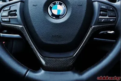 AutoTecknic Carbon Fiber Steering Wheel Trim BMW X3|X4|X5|X6 2011-2018 - ATK-BM-0194