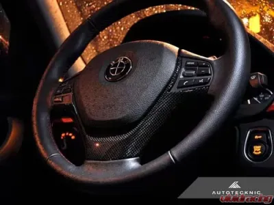 AutoTecknic Carbon Fiber Steering Wheel Trim BMW F20 1-Series | F22 2-Series | F30|34 3-Series | F32|F36 4-Series 12-19 - ATK-BM-0198