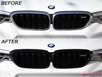 AutoTecknic Replacement Gloss Black Front Grille Surrounds BMW F90 M5 2018-2022 - ATK-BM-0272-GB
