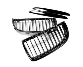 AutoTecknic Glazing Black Front Grille BMW 3-Series E90 pre-LCI Sedan 05-09