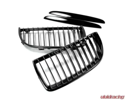 AutoTecknic Glazing Black Front Grille BMW 3-Series E90 pre-LCI Sedan 05-09 - BM-0062-GB
