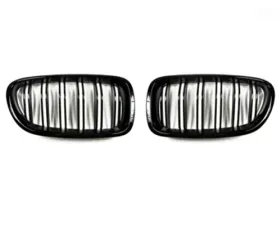 AutoTecknic Glazing Black Front Grille Dual Slats BMW 5 Series F10 11-16