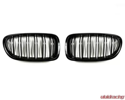 AutoTecknic Glazing Black Front Grille Dual Slats BMW 5 Series F10 11-16 - BM-0067-DS-GB
