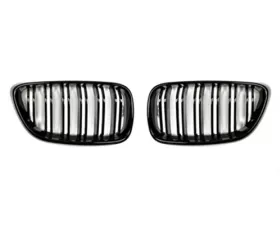 AutoTecknic Glazing Black Dual-Slats Front Grilles BMW F22 2-Series 14-20