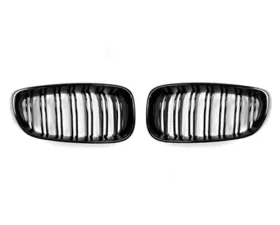 AutoTecknic Replacement Dual-Slats Glazing Black Front Grilles BMW F34 3-Series GT Gran Turismo 13-15