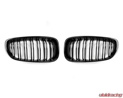 AutoTecknic Replacement Dual-Slats Glazing Black Front Grilles BMW F34 3-Series GT Gran Turismo 13-15 - BM-0173-DS-GB