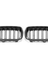 AutoTecknic Replacement Dual-Slats Carbon Fiber Front Grilles BMW F15 X5|F16 X6|F86 X6M 2014-2018                                     - BM-0174-DS-CF - Image 2