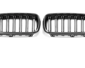 AutoTecknic Glazing Black Dual-Slats Front Grilles BMW F15 X5|F85 X5M|F16 X6|F86 X6M 2004-2018